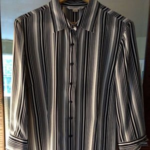Pendleton 3/4 sleeve drapey stripe shirt, sz. 16